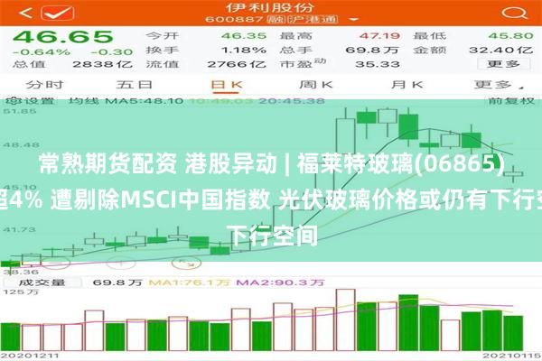 常熟期货配资 港股异动 | 福莱特玻璃(06865)跌超4% 遭剔除MSCI中国指数 光伏玻璃价格或仍有下行空间